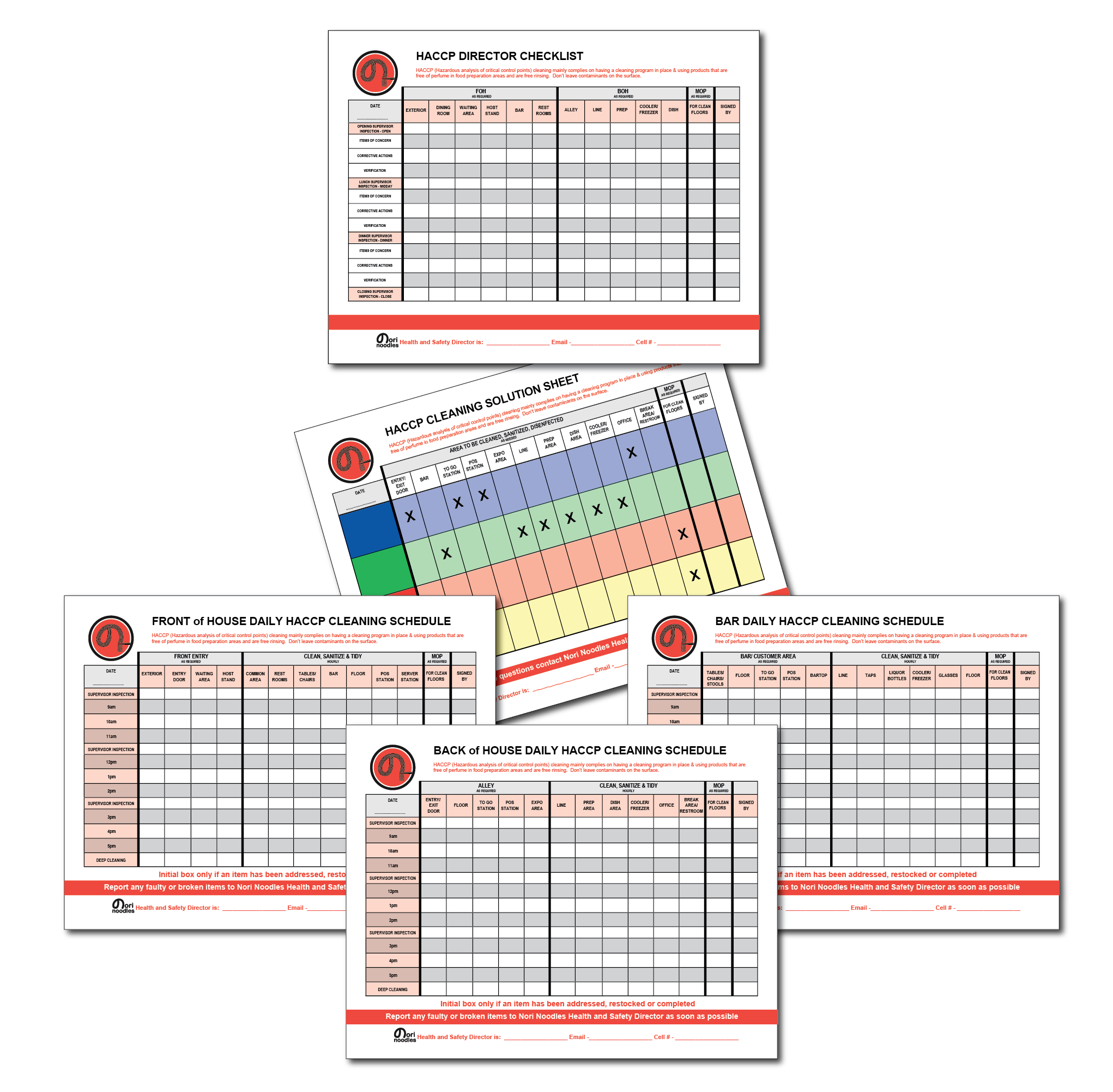 Front of House HACCP Checklist example